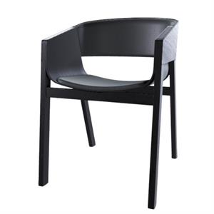 TON Merano Dining Chair With Armrests With Upholstered Seat & Back Black/Prescott Black