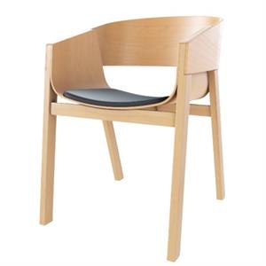 TON Merano Dining Chair With Armrests With Upholstered Seat Black/Natural