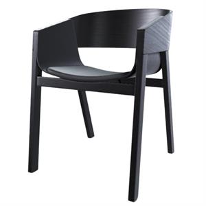 TON Merano Dining Chair With Armrests With Upholstered Seat Black