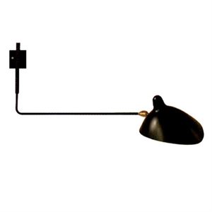 Serge Mouille Applique 1 Wall Lamp Black & Brass Still