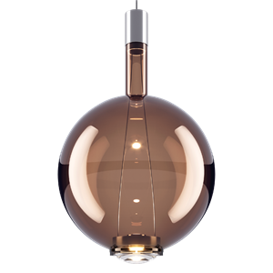 Lodes Sky-Fall Round Pendant Large 2700K Glossy Bronze/ Glass