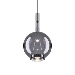 Lodes Sky-Fall Round Pendant Medium 2700K Glossy Smoke/Glass