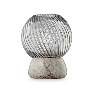 Design By Us Twist Of Marble Candle Holder Silver/Smoke