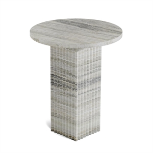 NORR11 Soho Side Table Silver Travertine