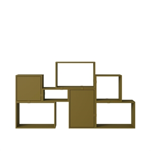 Muuto Stacked Bookcase Configuration 6 Brown-Green