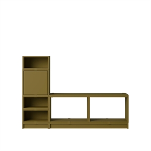 Muuto Stacked Hallway Shelf Configuration 1 Brown-Green