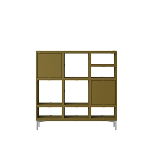 Muuto Stacked Hallway Shelf Configuration 3 Brown-Green