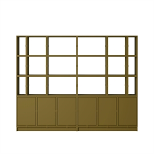 Muuto Stacked Office Shelving Configuration 2 Brown-Green
