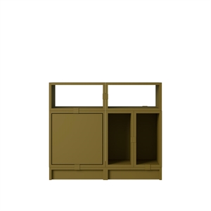 Muuto Stacked Office Shelving Configuration 5 Brown-Green