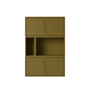 Muuto Stacked Shelving Configuration 4 Brown-Green