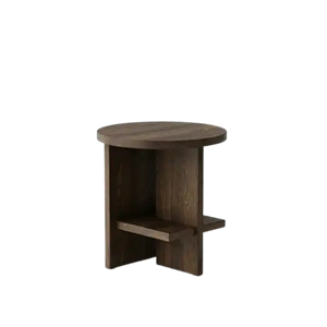 NINE Tee Side Table Round Smoked Oiled Oak