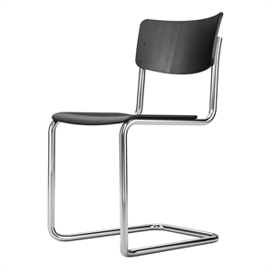 Thonet S 43 ST Dining Chair Stackable Chrome/ Black Beech Wood