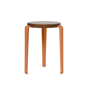 TipToe LOU Stool Stained Oak/Tangerine Red
