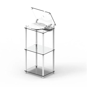 Transparent Turntable Table Stand Speaker White