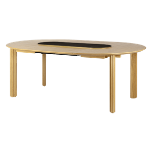 Umage Comfort Circle Ripples Dining Table With Extension Oak/ Black/ Brass