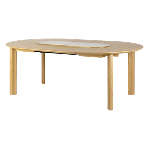 Umage Comfort Circle Smooth Dining Table With Extension Oak/ White/ Brass
