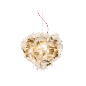 SLAMP Veli Aurea Pendant Large White/ Gold With Red Cord