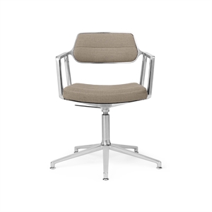 Vipp 453 Swivel+ Swivel Chair with Floor Gliders Aluminum/Dark Sand
