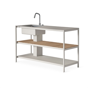 Vipp 742 Open-Air Kitchen Module Large With Sink Aluminum/Teak