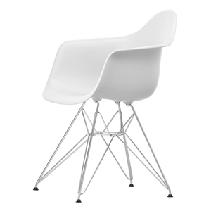 Vitra Eames Plastic RE DAR Dining Chair Cotton White/ Chrome