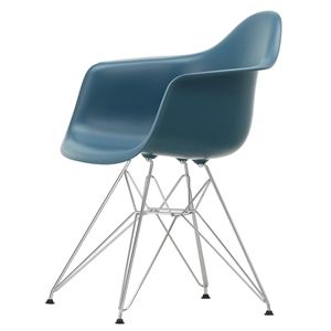 Vitra Eames Plastic RE DAR Dining Chair Sea Blue/ Chrome