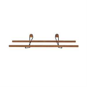 We Do Wood Shoe Rack Shoe Shelf Small Oak/ Brass