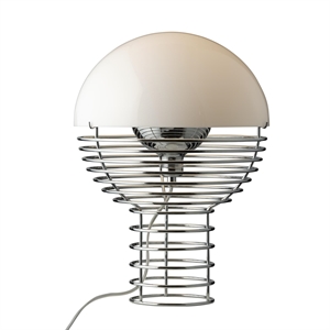 Verpan Wire Table Lamp Ø30 Chrome/ White