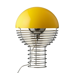 Verpan Wire Table Lamp Ø30 Chrome/ Yellow