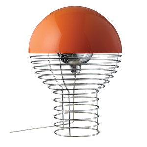 Verpan Wire Table Lamp Ø40 Chrome/ Orange